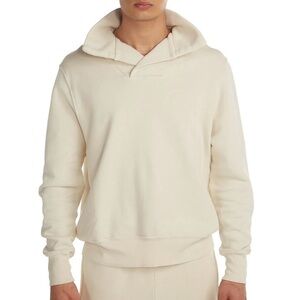 Les Tien Ivory Heavyweight Yacht Pullover Collared Fleece Sweatshirt xsmall